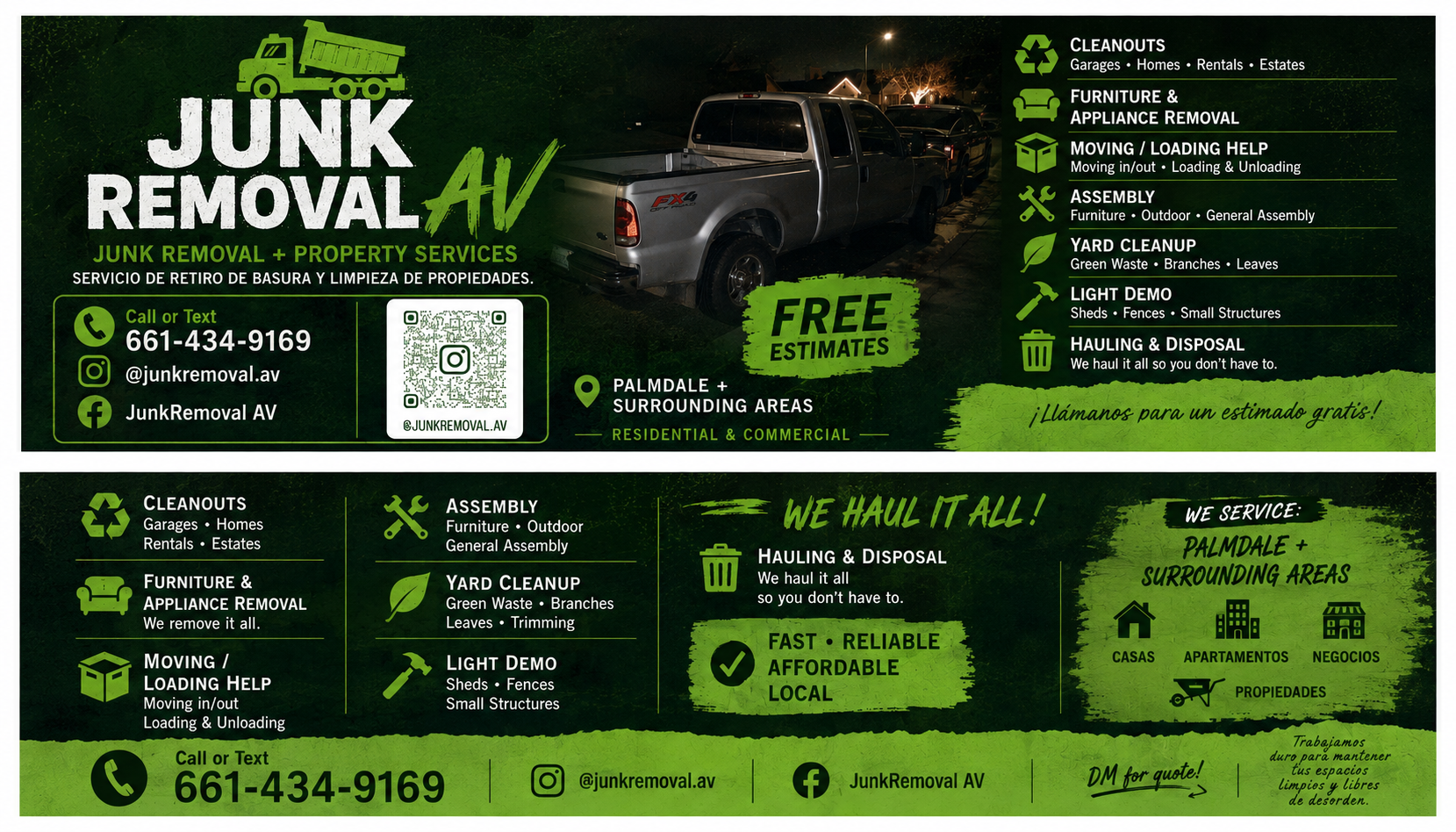 Junk Removal AV business card